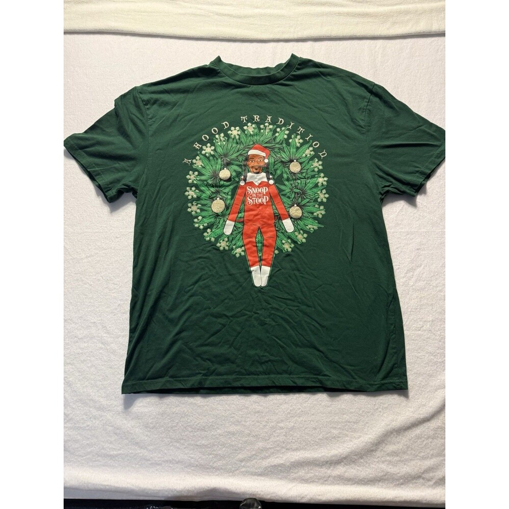 Death Row Records Snoop on the Stoop T Shirt XL Green A Hood Tradition Christmas